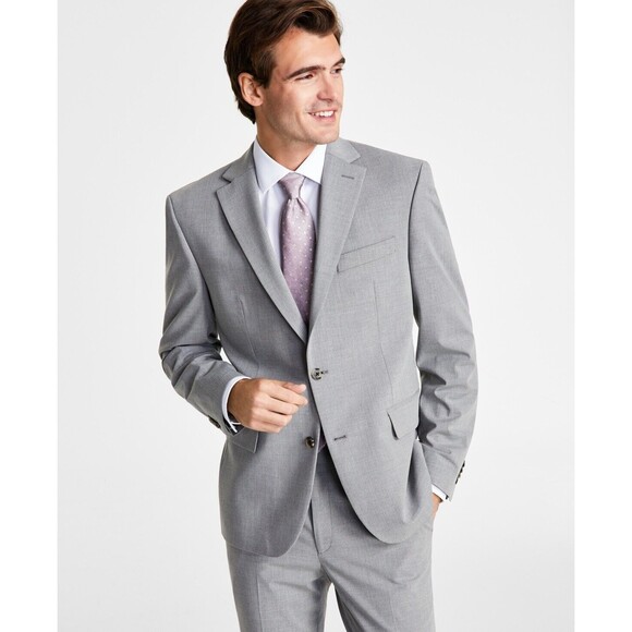 Ben Sherman Men's Skinny-Fit Suit Jacket, Grey/white Pinstripe, 38R